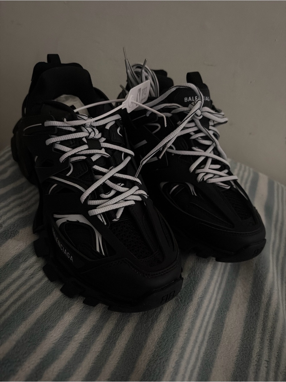 Balenciaga Black and White Track-Style Men's Sneakers
